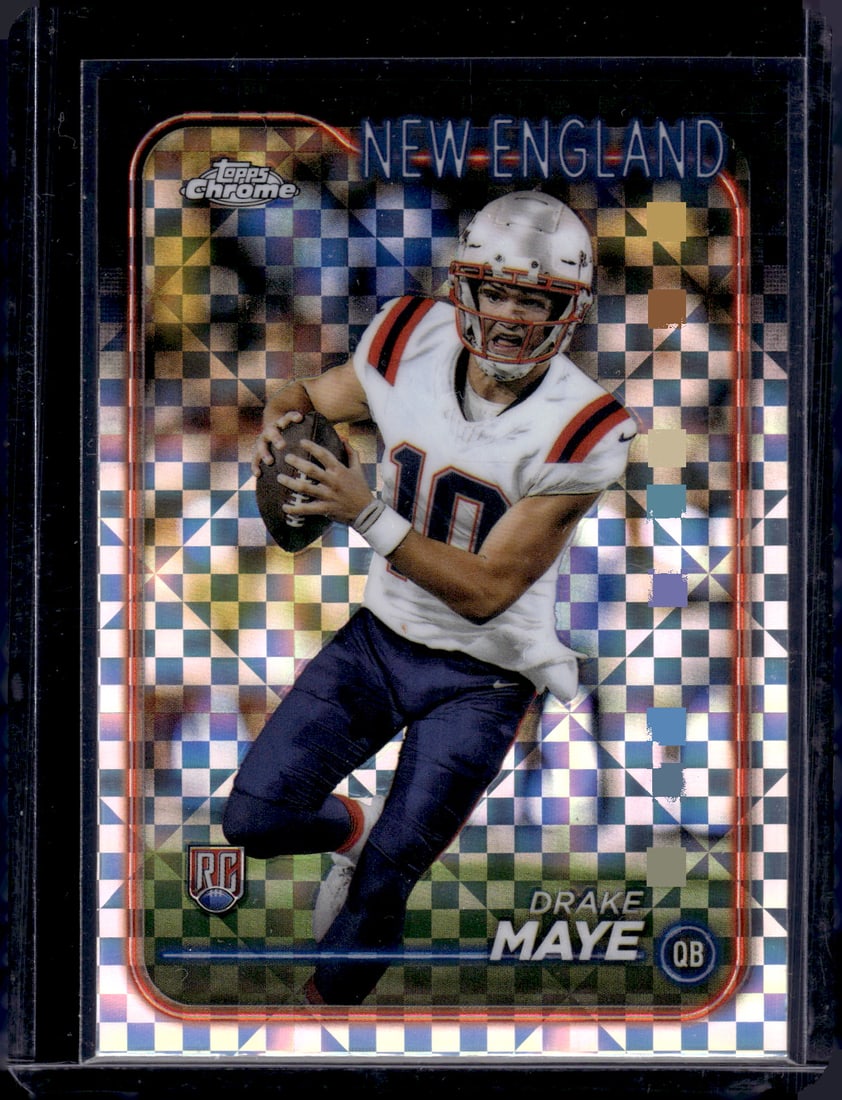 Drake Maye Xfractor RC 2024 Topps Chrome #203: Drake Maye Xfractor RC 2024 Topps Chrome #203