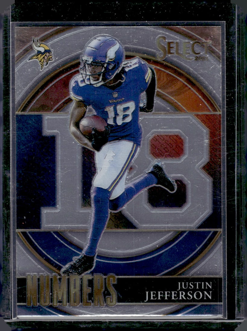 Justin Jefferson Numbers 2021 Panini Select #SN-24: Justin Jefferson Numbers 2021 Panini Select #SN-24