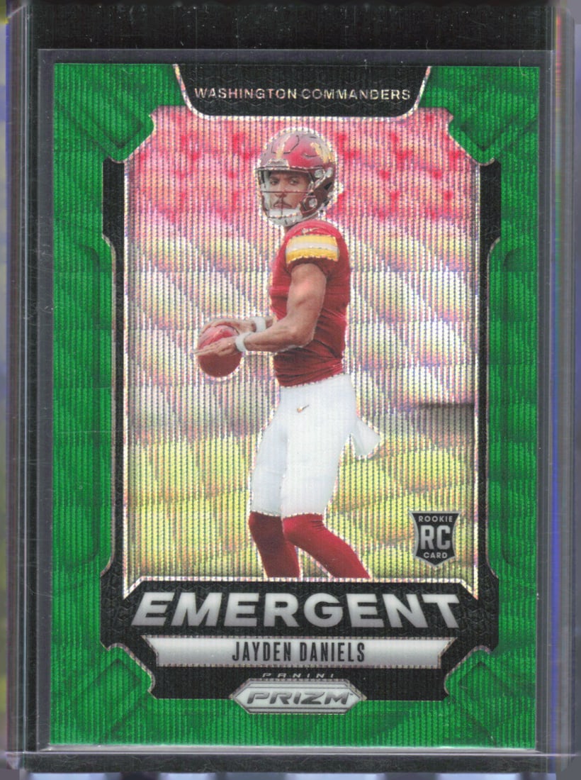 Jayden Daniels Emergent Green Wave Prizm RC 2024 Panini Prizm #2: Jayden Daniels Emergent Green Wave Prizm RC 2024 Panini Prizm #2