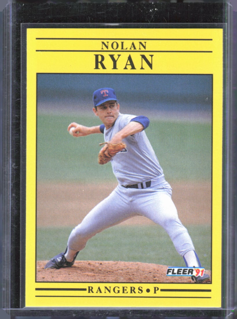 Nolan Ryan Jumbo Pack version: First stat grouping is four lines 1991 Fleer #302a: Nolan Ryan Jumbo Pack version: First stat grouping is four lines 1991 Fleer #302a