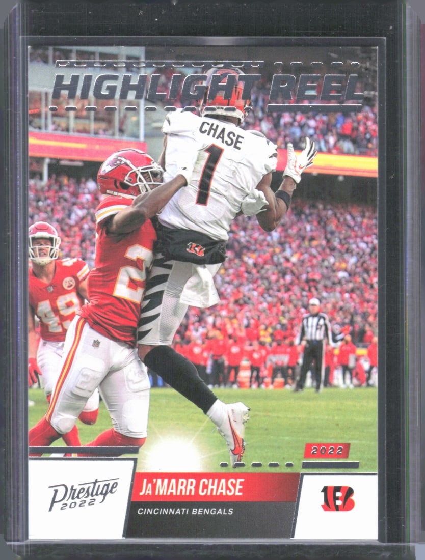 Ja'Marr Chase Highlight Reel 2022 Panini Prestige #HR-1: Ja'Marr Chase Highlight Reel 2022 Panini Prestige #HR-1