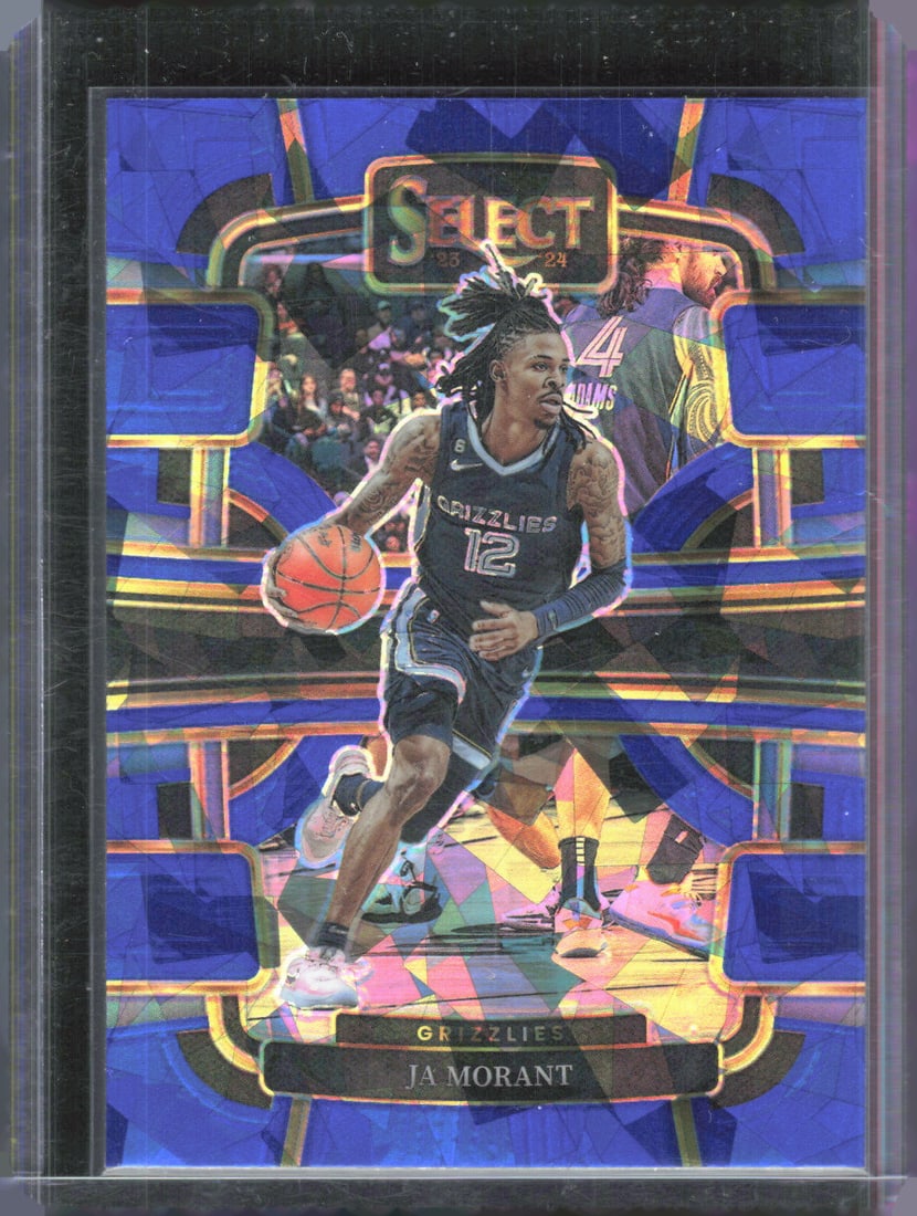 Ja Morant Blue Cracked Ice Prizms 2023-24 Panini Select #65 (1 of 2)