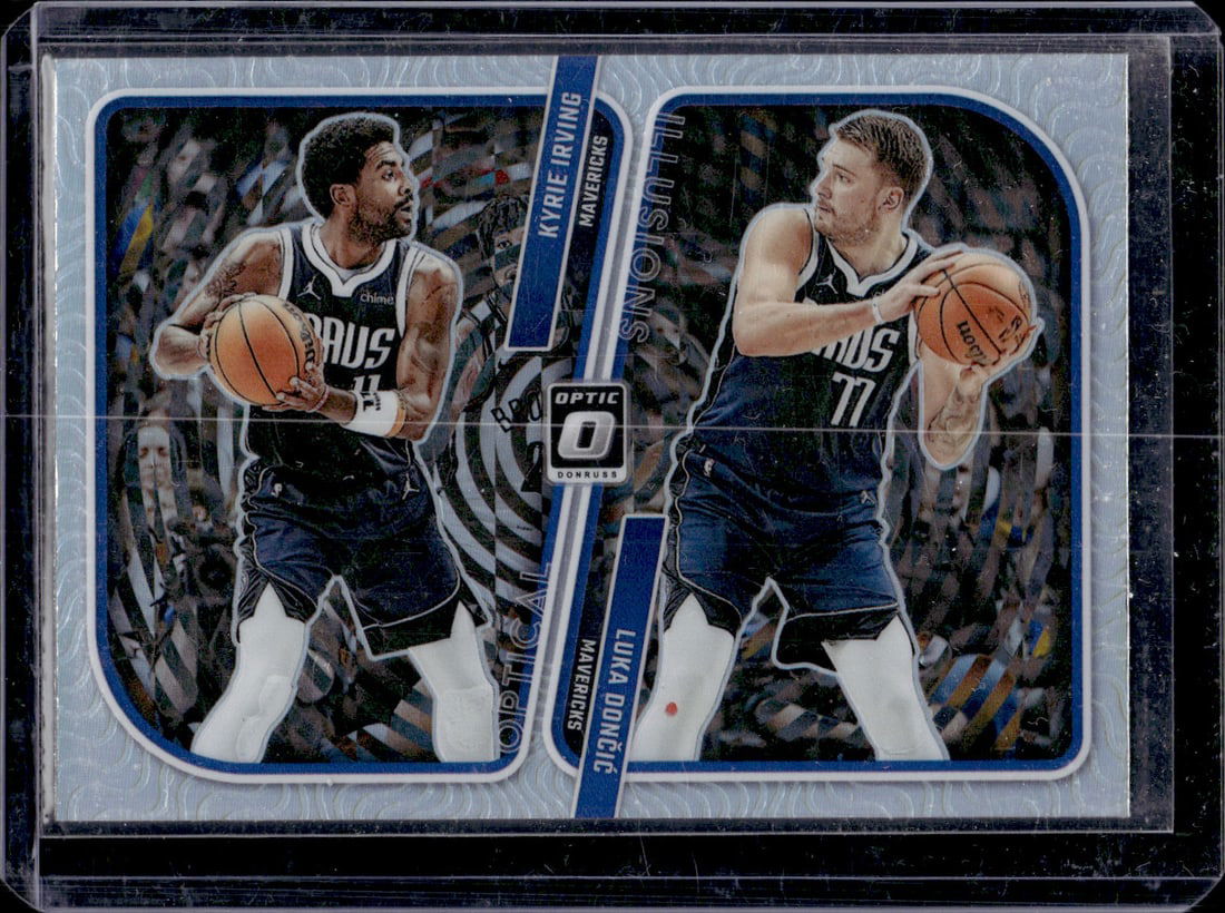 Luka Doncic/Kyrie Irving Optical Illusions Holo Prizm 2023-24 Donruss Optic #4 (1 of 2)