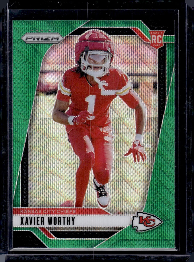 Xavier Worthy Green Wave Prizm RC 2024 Panini Prizm #399: Xavier Worthy Green Wave Prizm RC 2024 Panini Prizm #399