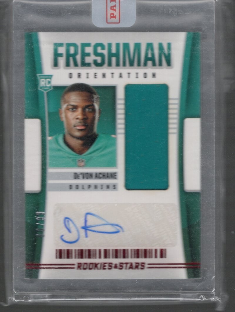 De'Von Achane Freshman Orientation Rookie Patch Auto /99 2023 Panini Rookies & Stars #FO-DA (1 of 2)