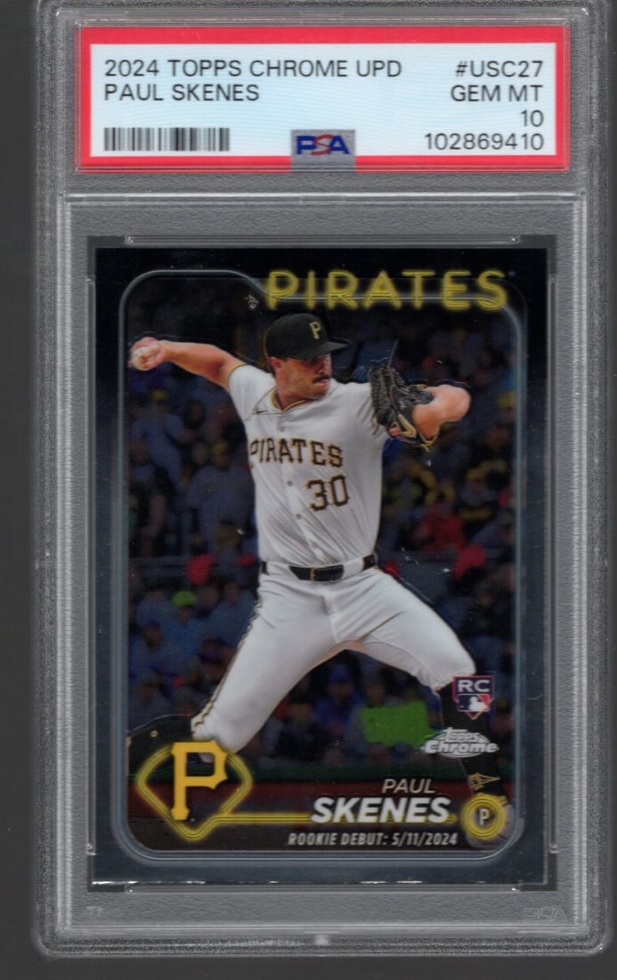 Paul Skenes RC 2024 Topps Chrome Update #USC27 PSA 10 GEM MINT (1 of 2)