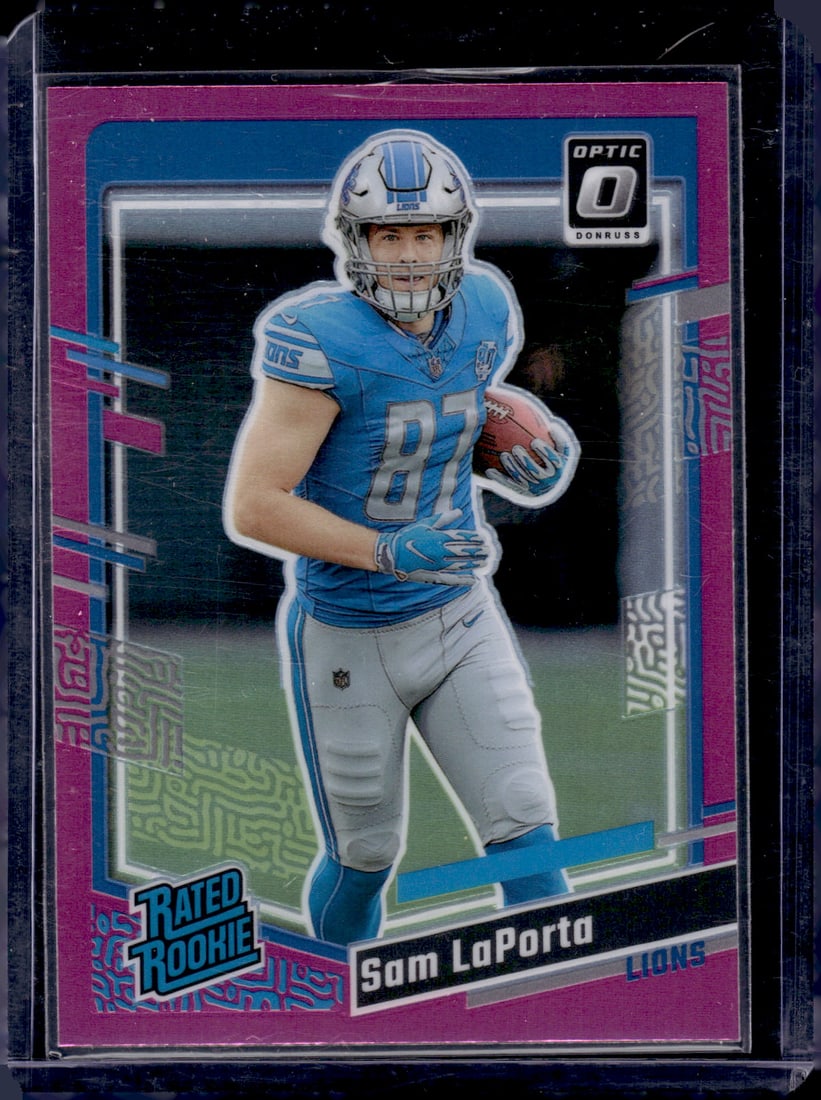 Sam LaPorta Pink Prizm RC 2023 Donruss Optic Preview #332 (1 of 2)
