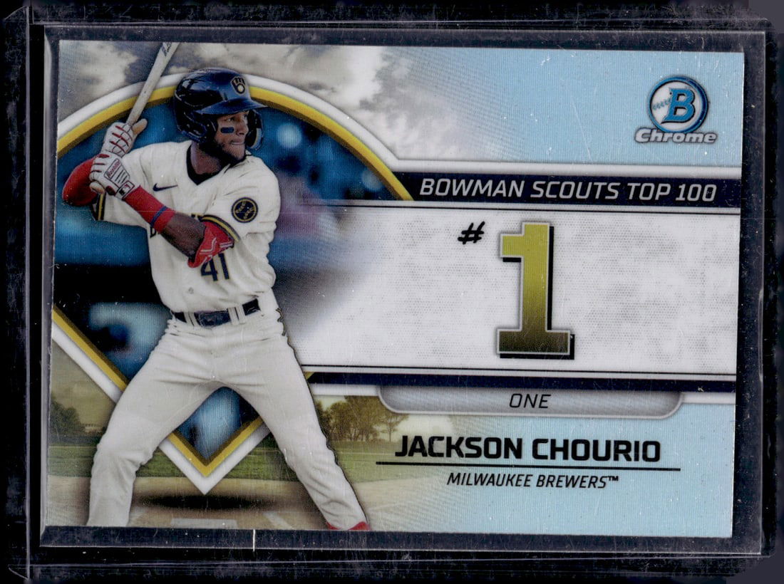 Jackson Chourio Bowman Scouts Top 100 2023 Bowman Chrome #BTP-1 (1 of 2)