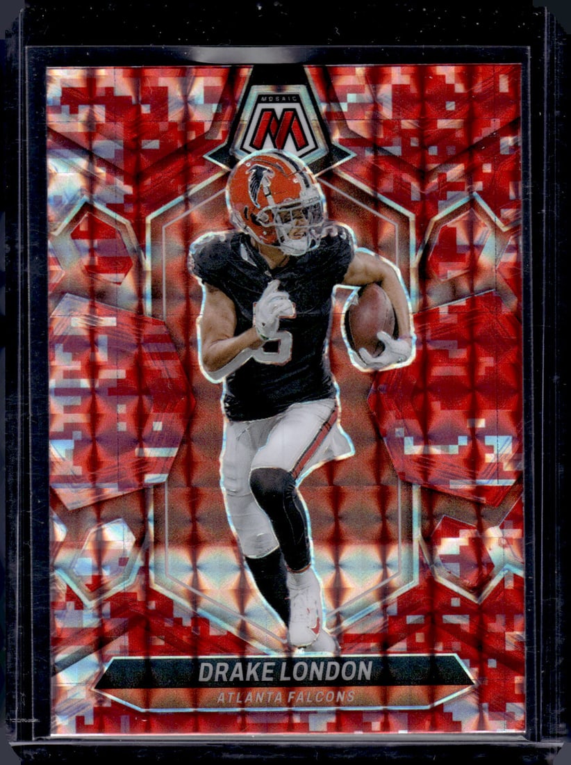 Drake London Red Camo Prizm 2024 Panini Mosaic #10: Drake London Red Camo Prizm 2024 Panini Mosaic #10