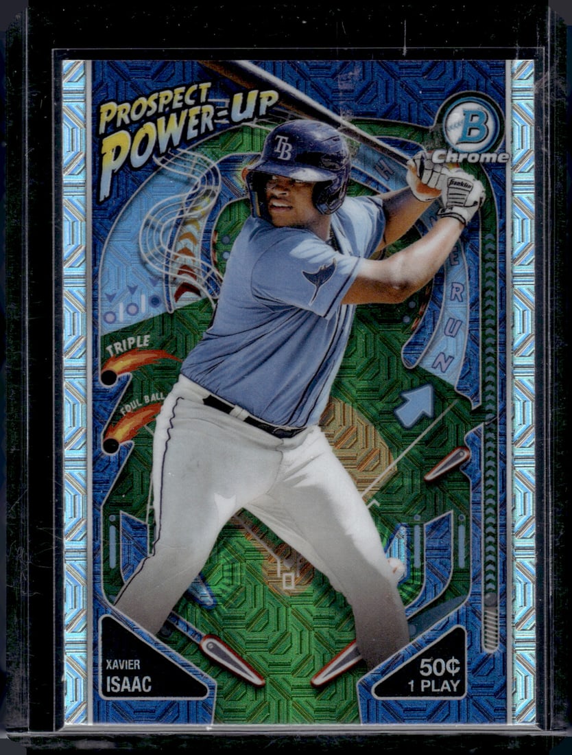 Xavier Isaac Propsect Power-Up Mojo Refractor 2024 Bowman Chrome #PP-15: Xavier Isaac Propsect Power-Up Mojo Refractor 2024 Bowman Chrome #PP-15