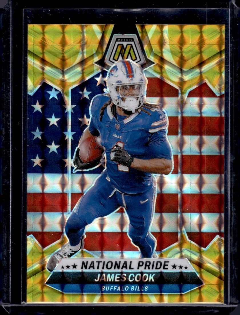 James Cook National Pride Yellow Reactive Prizm 2024 Panini Mosaic #259: James Cook National Pride Yellow Reactive Prizm 2024 Panini Mosaic #259