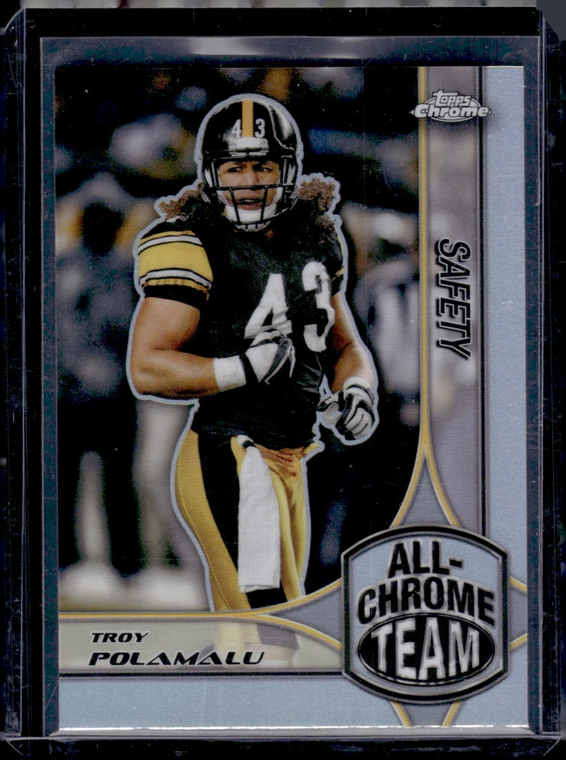 Troy Polamalu All-Chrome Team Refractor 2024 Topps Chrome #ACT-22: Troy Polamalu All-Chrome Team Refractor 2024 Topps Chrome #ACT-22