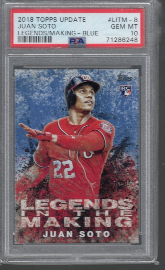 Juan Soto Legends in the Making Blue RC 2018 Topps Update #LITM-8 PSA 10 GEM MINT (1 of 2)
