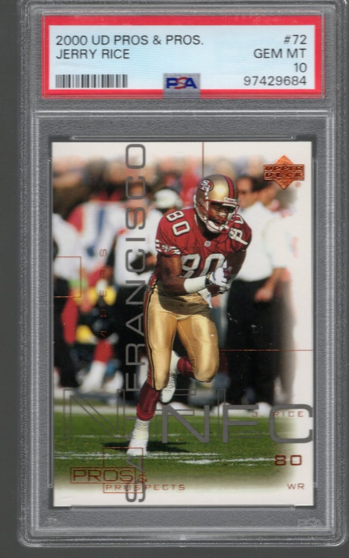 Jerry Rice 2000 Upper Deck Pros and Prospects #72 PSA 10 GEM MINT (1 of 2)
