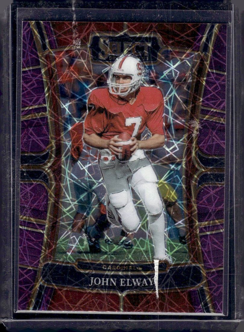 John Elway Purple Lazer Prizm 2023 Panini Select Draft Picks #97 (1 of 2)
