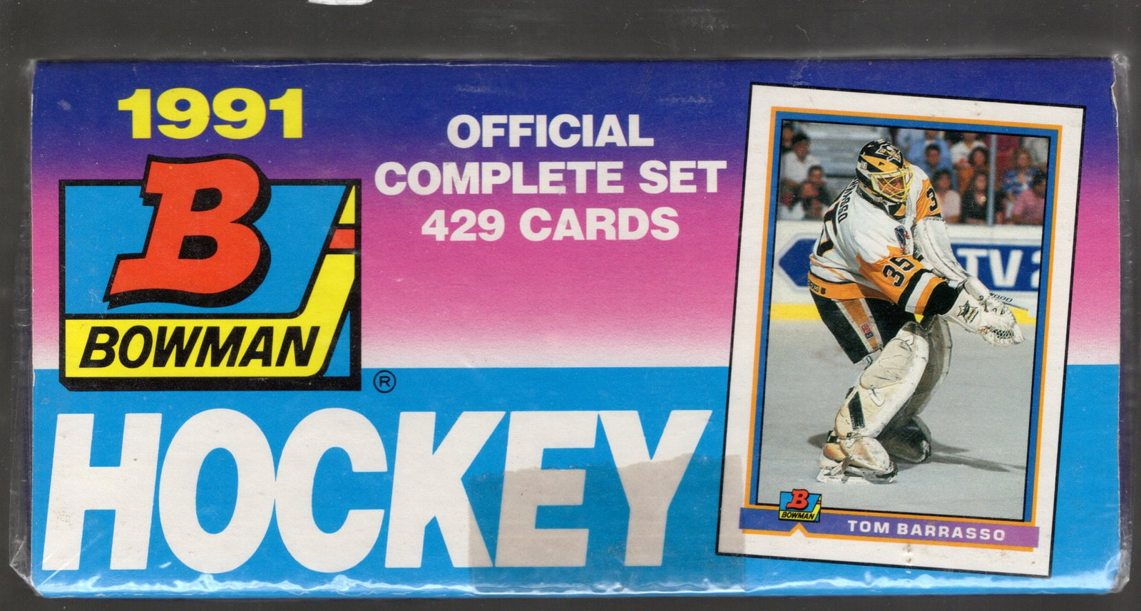 1991 Bowman Official NHL Hockey Complete 429 Card Set Sealed in its Plastic Wrapper: 1991 Bowman Official NHL Hockey Complete 429 Card Set Sealed in its Plastic Wrapper