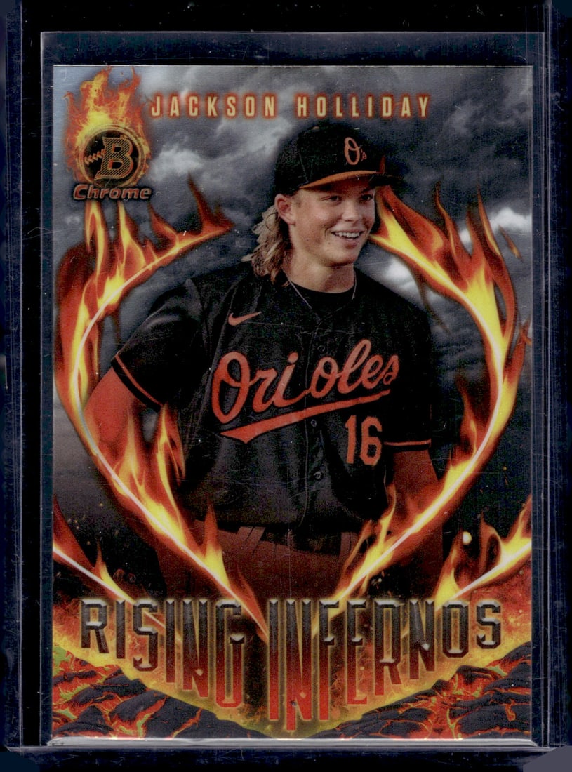 Jackson Holliday Rising Infernos 2024 Bowman Chrome #RI-9: Jackson Holliday Rising Infernos 2024 Bowman Chrome #RI-9