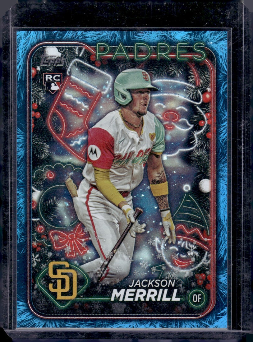 Jackson Merrill Blue Metallic Holiday Tree RC 2024 Topps Holiday #H160: Jackson Merrill Blue Metallic Holiday Tree RC 2024 Topps Holiday #H160