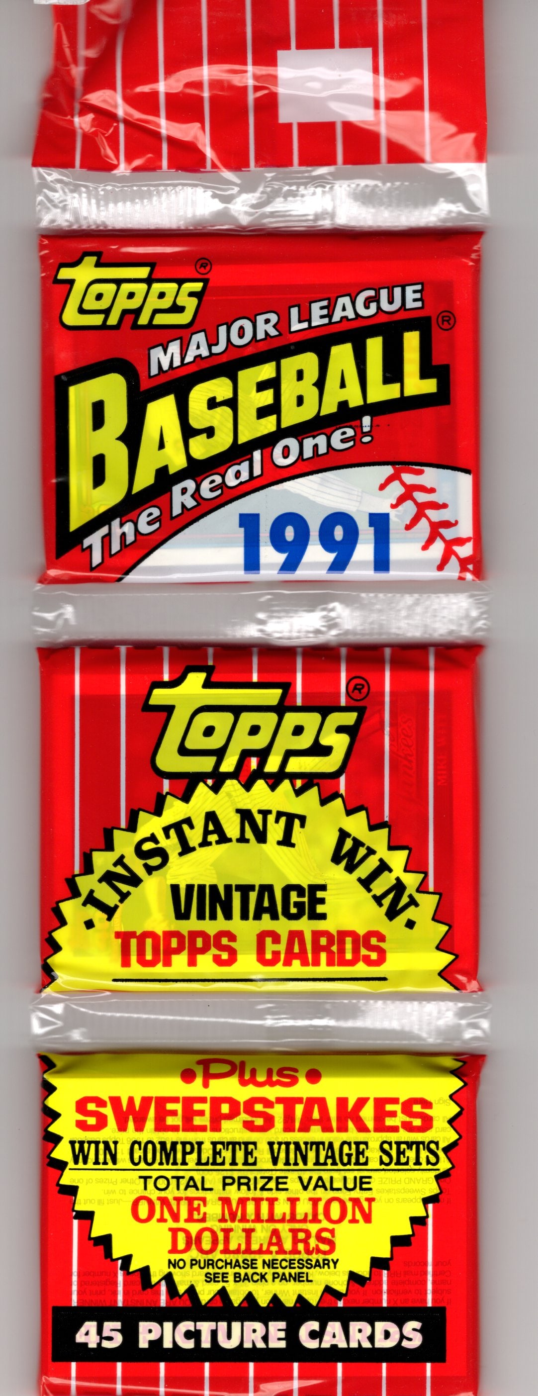1991 Topps "The Real One" Baseball Rack Pack: 1991 Topps "The Real One" Baseball Rack Pack
