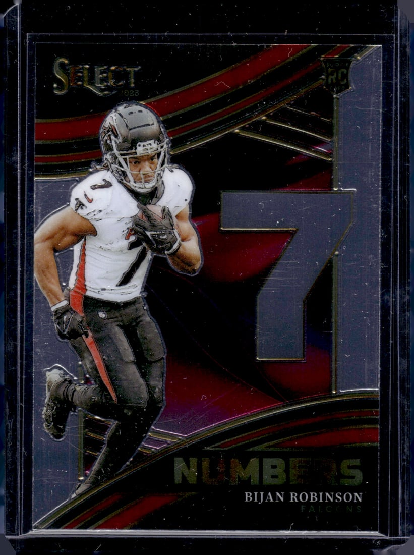 Bijan Robinson Numbers RC 2023 Panini Select #NMB-BRO: Bijan Robinson Numbers RC 2023 Panini Select #NMB-BRO