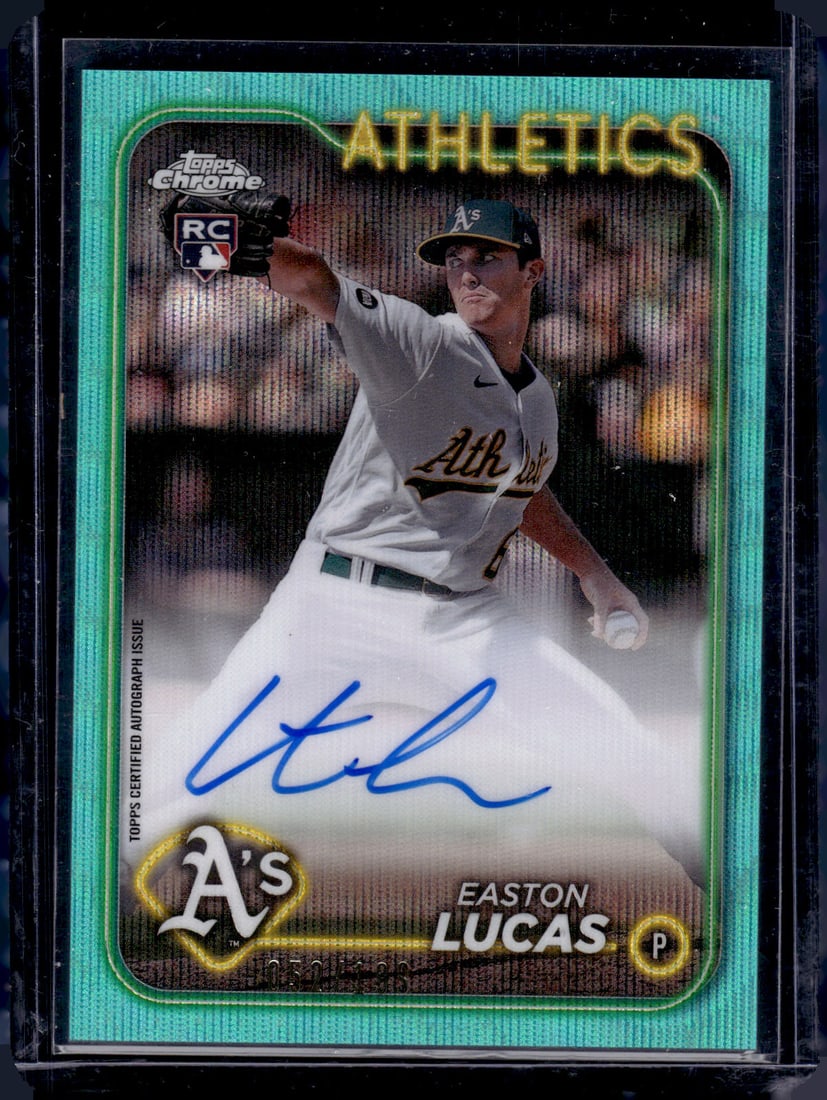 Easton Lucas Aqua Wave Refractor RC Auto /199 2024 Topps Chrome #RA-EL (1 of 2)