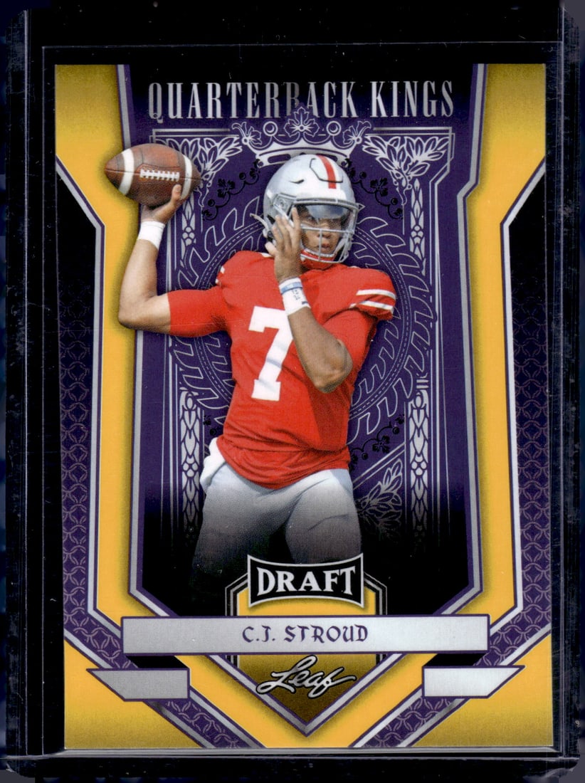 Cj Stroud Quarterback Kings Yellow 2023 Leaf Draft #90: Cj Stroud Quarterback Kings Yellow 2023 Leaf Draft #90