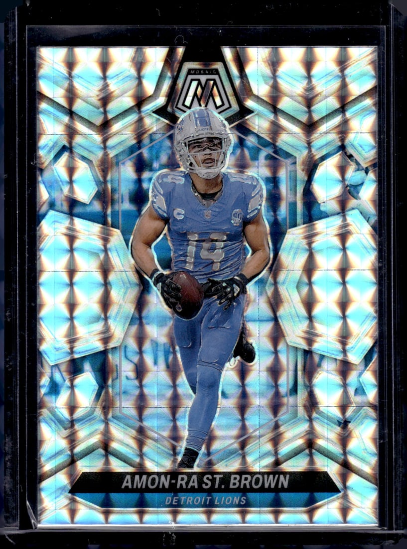 Amon-Ra St. Brown Silver Mosaic Prizm 2024 Panini Mosaic #74: Amon-Ra St. Brown Silver Mosaic Prizm 2024 Panini Mosaic #74