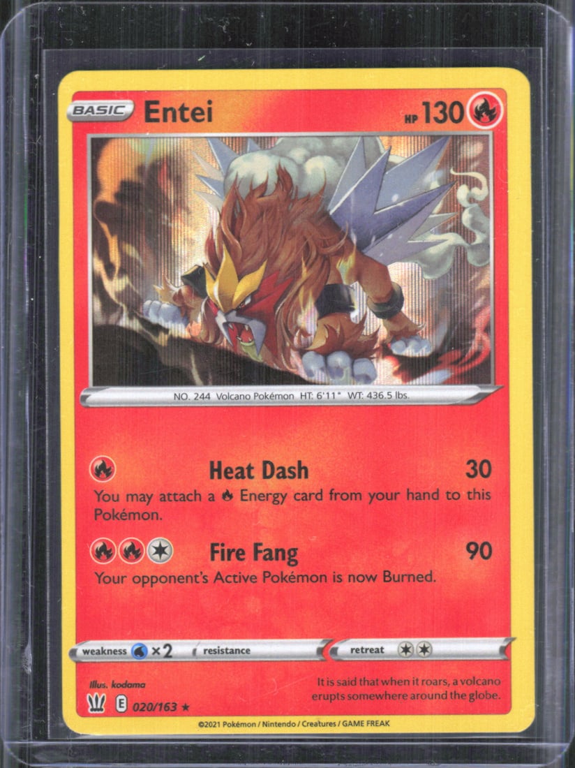 Pokemon Sword & Shield Battle Styles Entei Holo 020/163: Pokemon Sword & Shield Battle Styles Entei Holo 020/163
