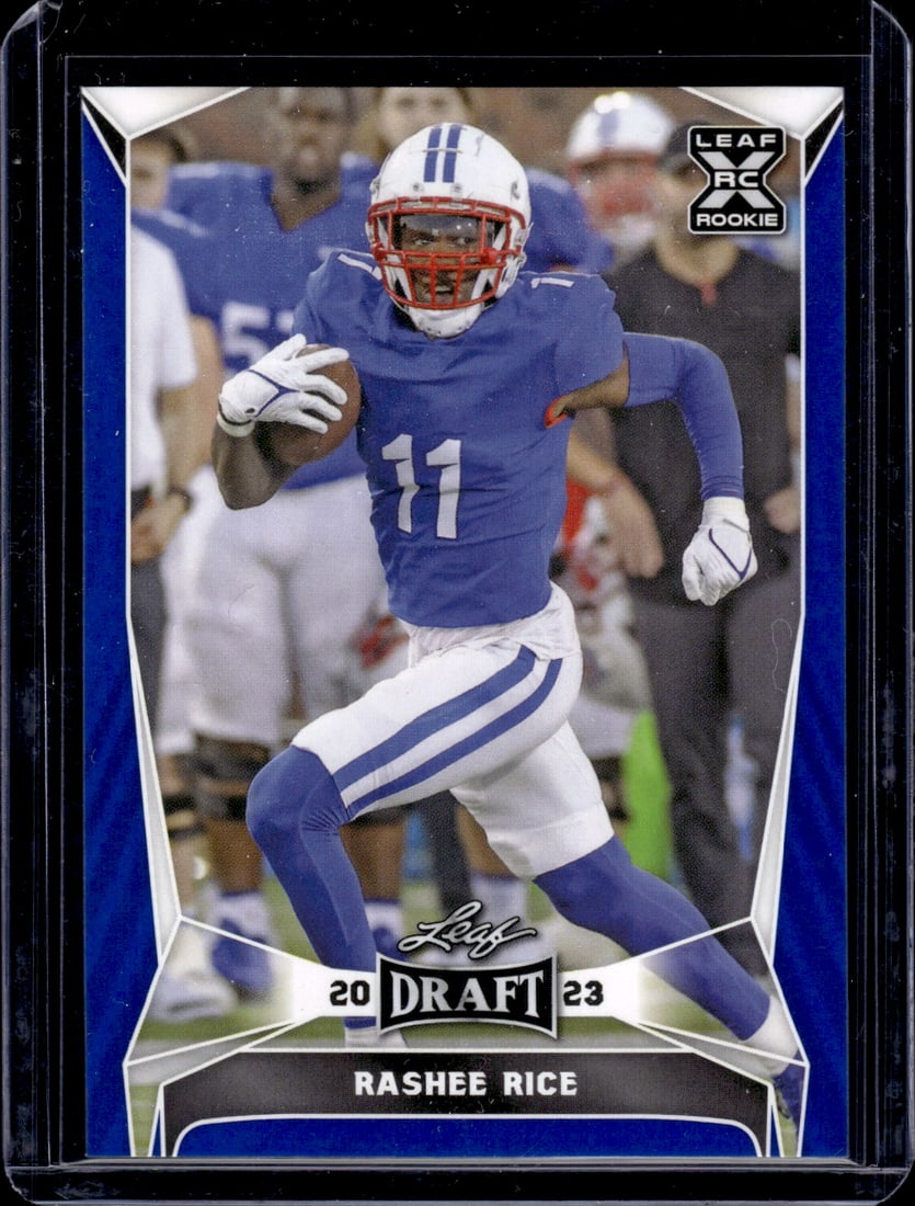 Rashee Rice Blue RC 2023 Leaf Draft #56: Rashee Rice Blue RC 2023 Leaf Draft #56
