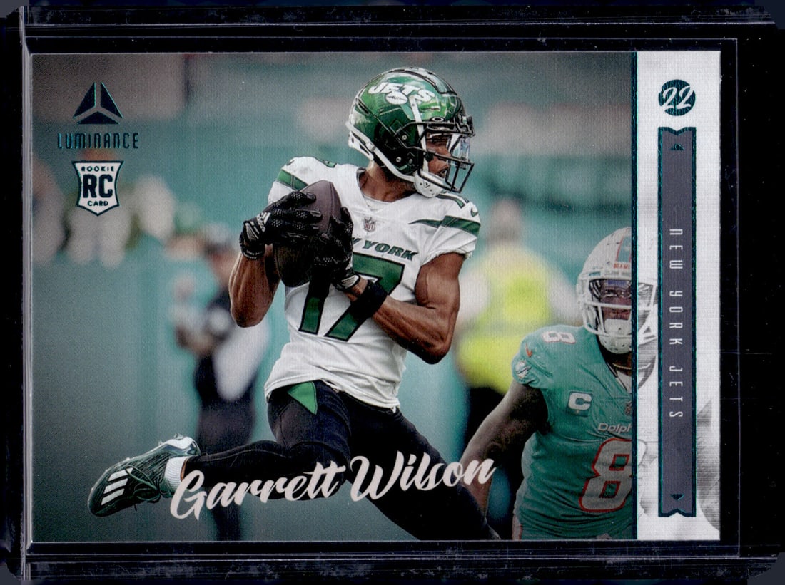 Garrett Wilson Teal RC 2022 Panini Chronicles Luminance #217: Garrett Wilson Teal RC 2022 Panini Chronicles Luminance #217