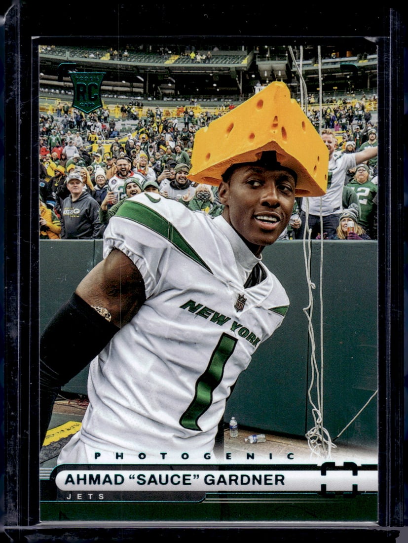 Ahmad 'Sauce' Gardner Photogenic Teal RC 2022 Panini Chronicles #PH-33: Ahmad 'Sauce' Gardner Photogenic Teal RC 2022 Panini Chronicles #PH-33
