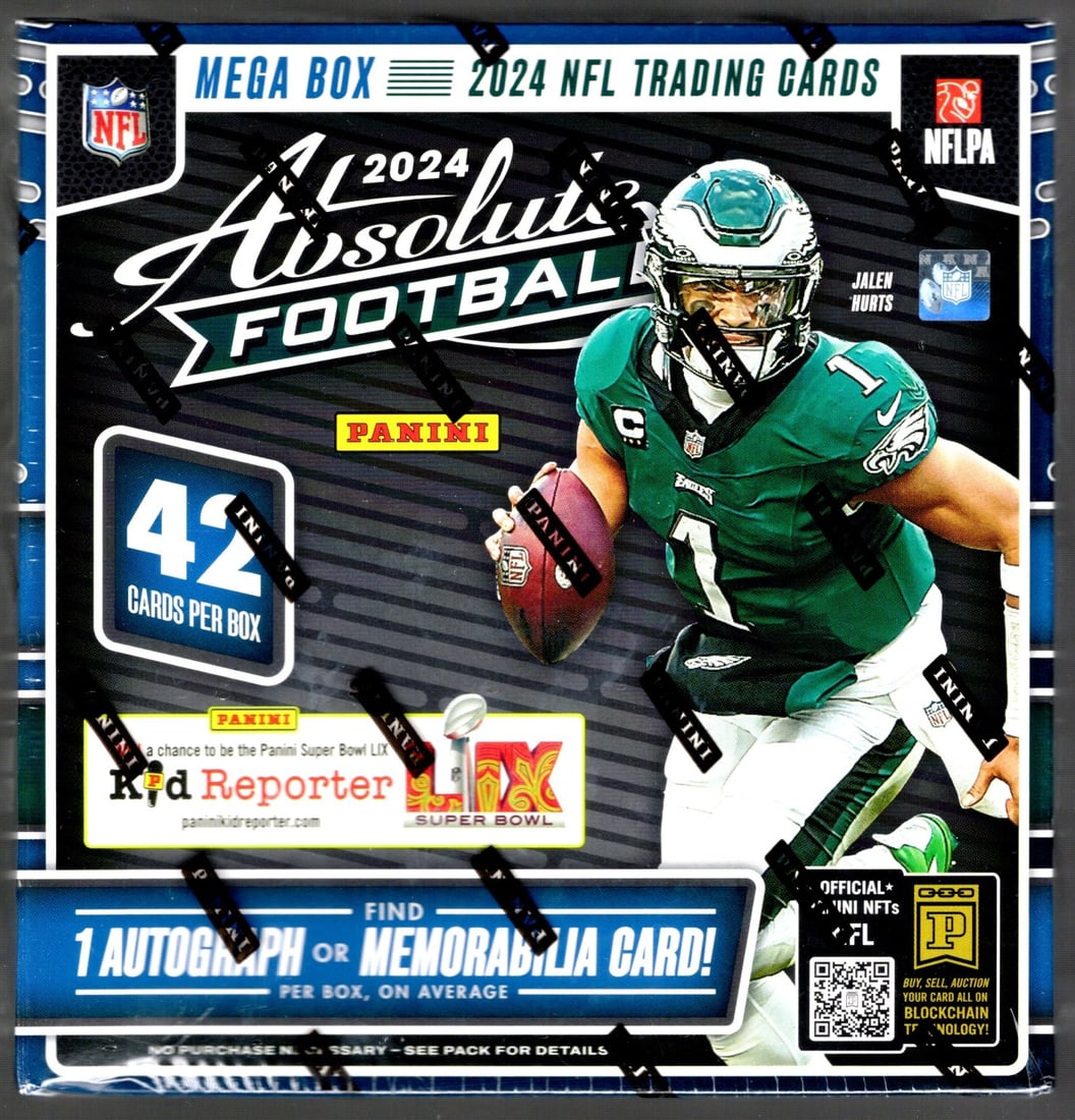 2024-25 Panini Absolute Football Mega Box - Jayden Daniels, Bo Nix, Caleb Williams, Kabooms: 2024-25 Panini Absolute Football Mega Box - Jayden Daniels, Bo Nix, Caleb Williams, Kabooms