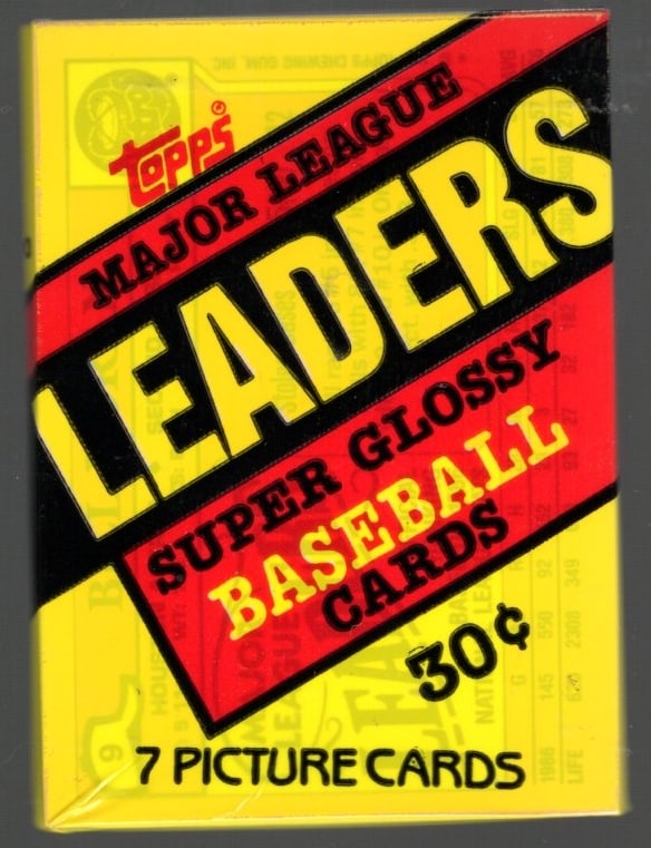 1987 Topps Major League Leaders Super Glossy Retail Box Wax Pack Mini Cards: 1987 Topps Major League Leaders Super Glossy Retail Box Wax Pack Mini Cards