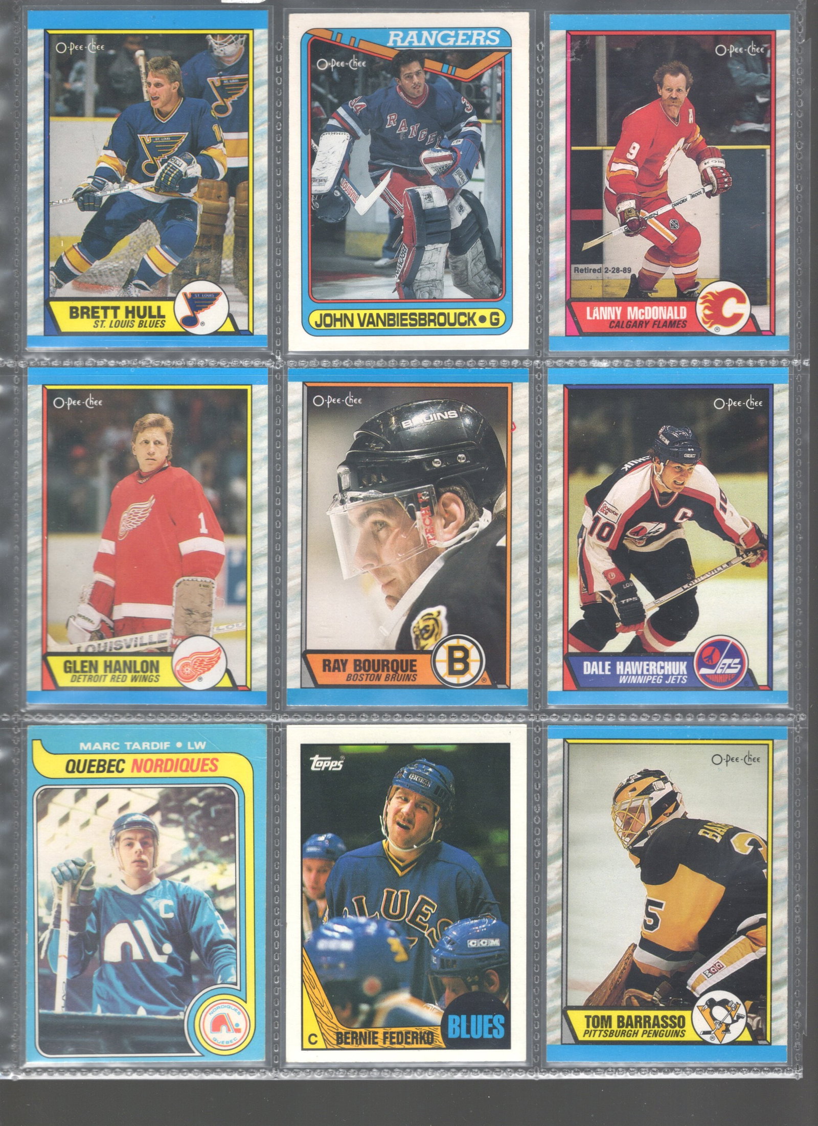 9 Vintage Hockey Cards - Brett Hull, Ray Bourque, Dale Hawerchuck: 9 Vintage Hockey Cards - Brett Hull, Ray Bourque, Dale Hawerchuck