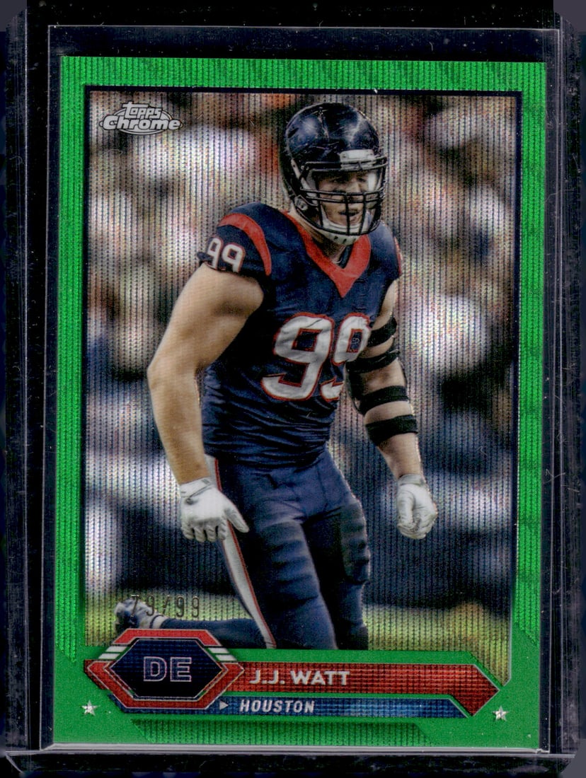 JJ Watt Topps Chrome Green Wave Refractor /99 2023 Topps Composite #47 (1 of 2)