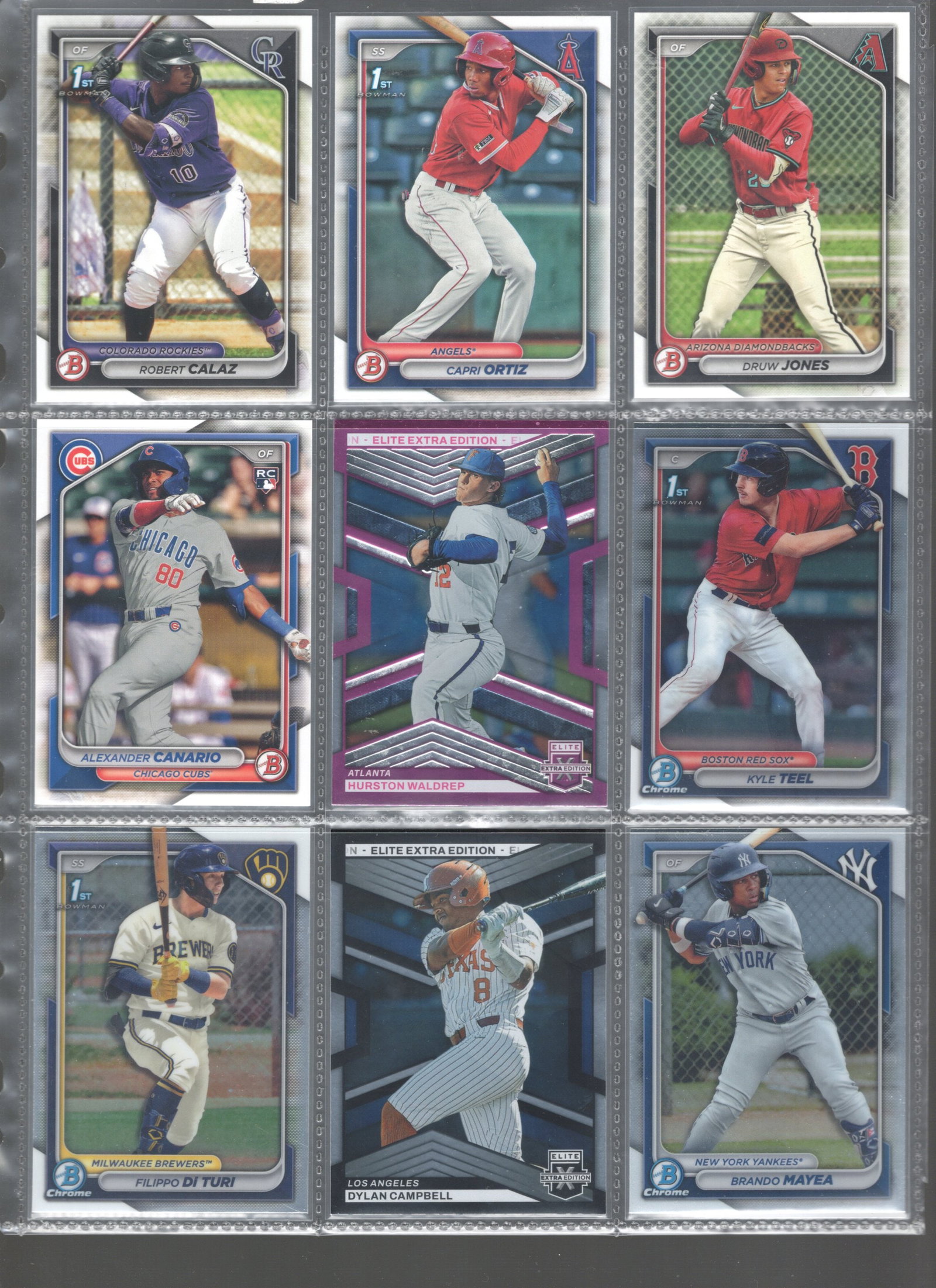 9 Bowman Prospect and 1st Bowman Baseball Cards: 9 Bowman Prospect and 1st Bowman Baseball Cards