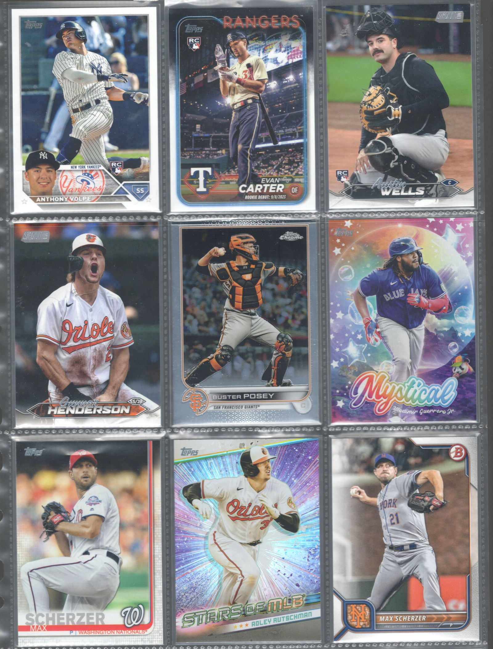 9 Topps & Bowman Baseball Cards Including Rookies: Evan Carter RC,  Baseball Card (1 of 2)