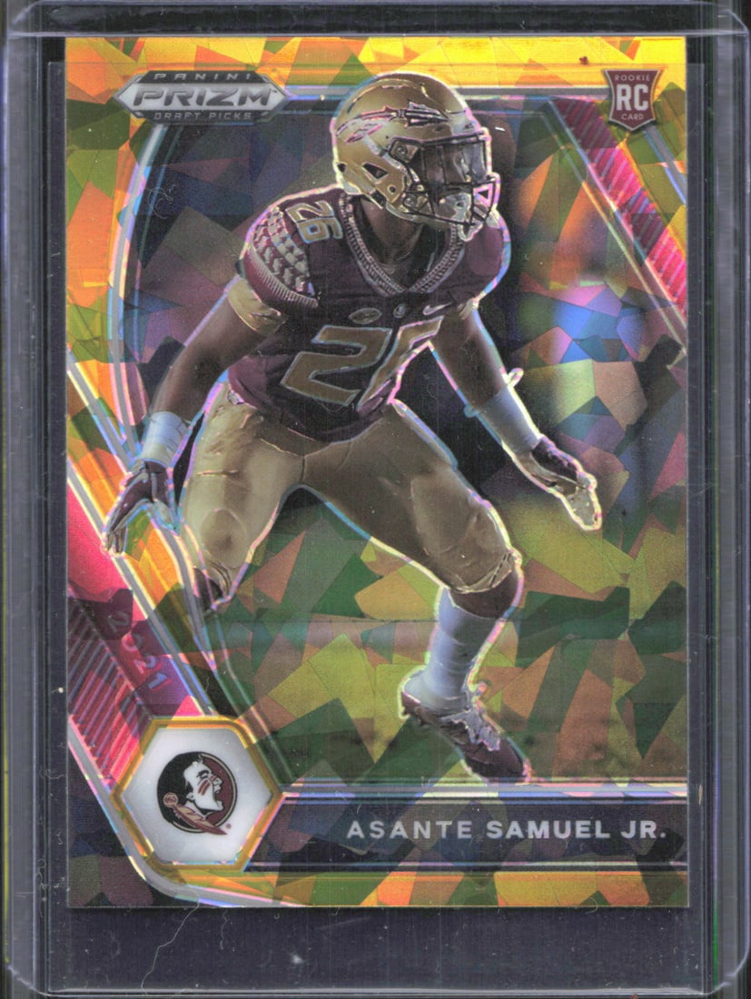 Asante Samuel Jr. Rookie Card Gold Ice 2021 Panini Prizm Draft Picks Collegiate #111 Football Card: Asante Samuel Jr. Rookie Card Gold Ice 2021 Panini Prizm Draft Picks Collegiate #111