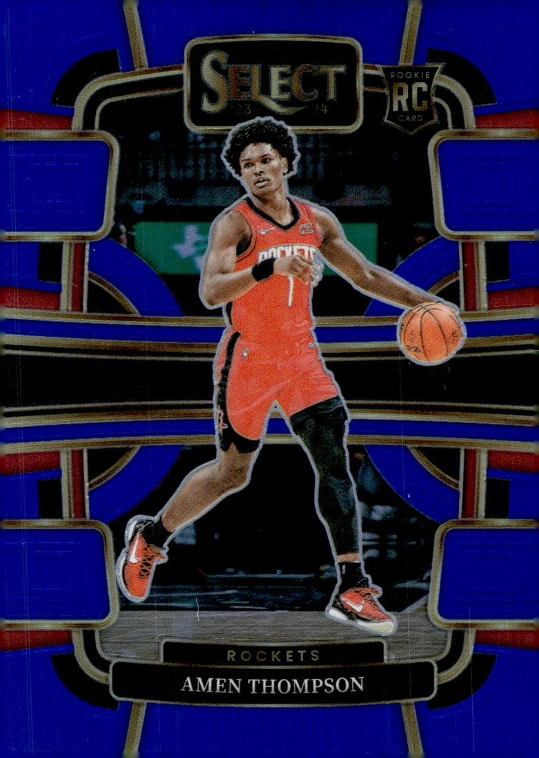 Amen Thompson Blue Prizm RC 2023-24 Panini Select #96 Basketball Card (1 of 2)