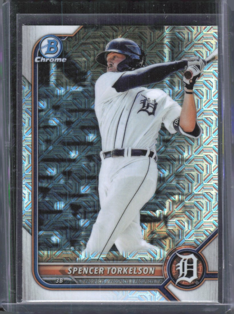 Spencer Torkelson Chrome Prospects Mojo Refractors 2022 Bowman #BCP-6 Baseball Card: Spencer Torkelson Chrome Prospects Mojo Refractors 2022 Bowman #BCP-6