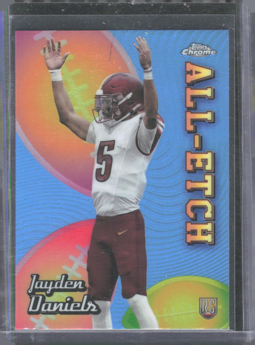 Jayden Daniels All-Etch Refractor RC 2024 Topps Chrome #CAE-JD Football Card (1 of 2)