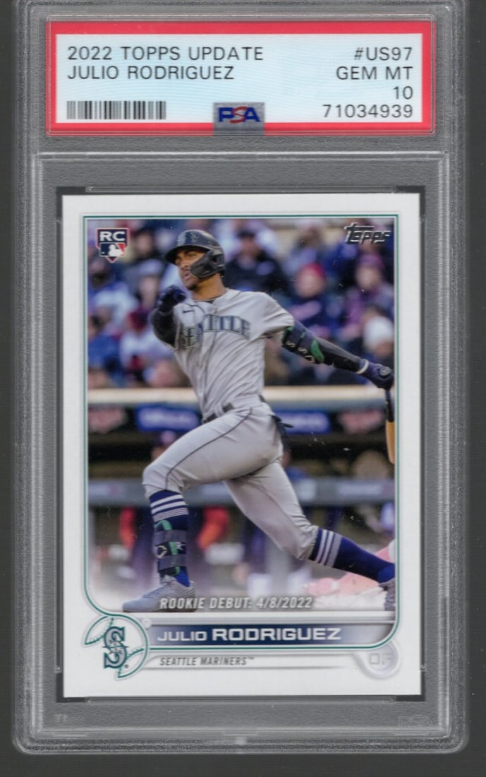 Julio Rodriguez RC 2022 Topps Update #US97 PSA 10 GEM MINT Baseball Card (1 of 2)