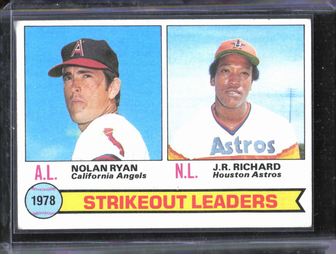 1978 Strikeout Leaders (Nolan Ryan / J.R. Richard) 1979 Topps #6 Baseball Card (1 of 2)