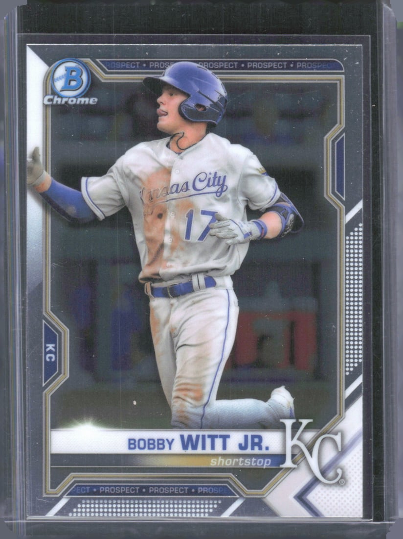 Bobby Witt Jr. Chrome Prospects 2021 Bowman #BCP-1 Baseball Card: Bobby Witt Jr. Chrome Prospects 2021 Bowman #BCP-1