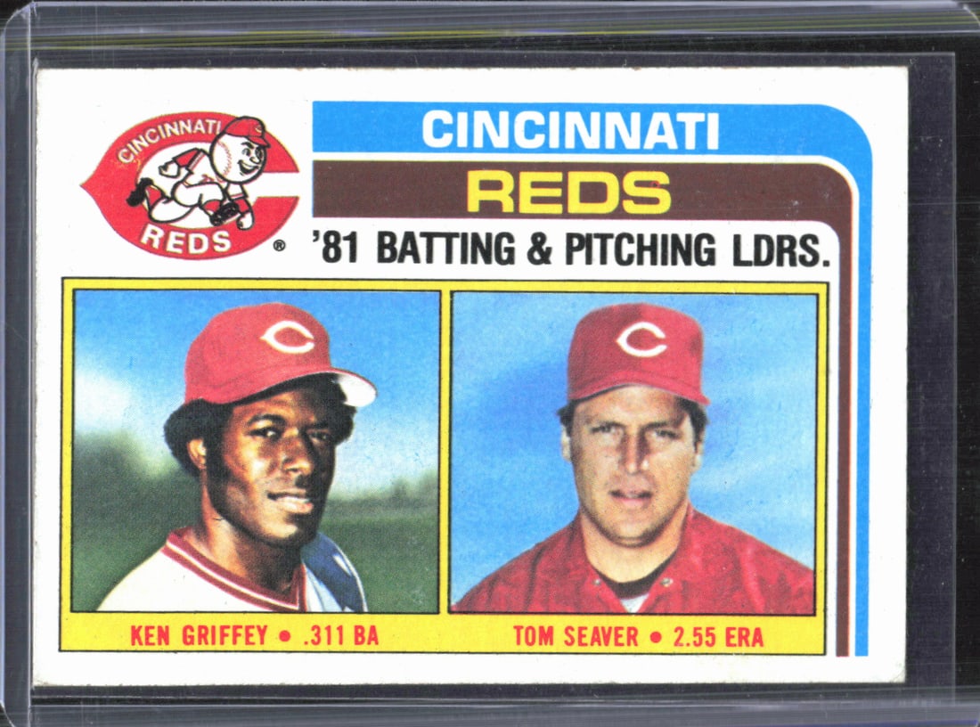 Reds Leaders / Checklist (Ken Griffey / Tom Seaver)  Baseball Card 1982 Topps #756 (1 of 2)