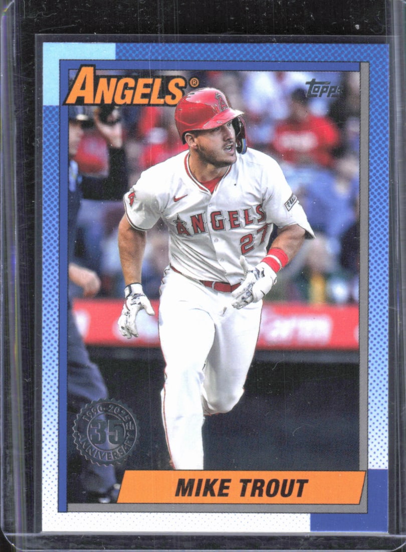 Mike Trout 1990 Topps Baseball 35th Anniversary 2025 Topps #T90-1 Baseball Card: Mike Trout 1990 Topps Baseball 35th Anniversary 2025 Topps #T90-1