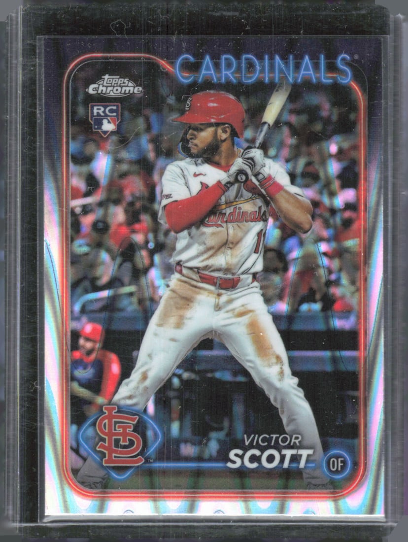 Victor Scott Rookie Raywave Refractors 2024 Topps Chrome #251 Baseball Card (1 of 2)