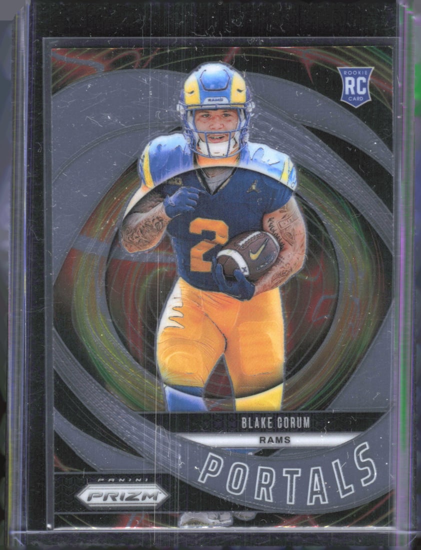 Blake Corum Rookie Card Portals 2024 Panini Prizm #8 Football Card: Blake Corum Rookie Card Portals 2024 Panini Prizm #8