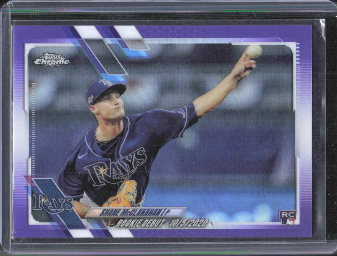 Shane McClanahan Purple Refractor 2021 Topps Chrome Update #USC85 Baseball Card (1 of 2)