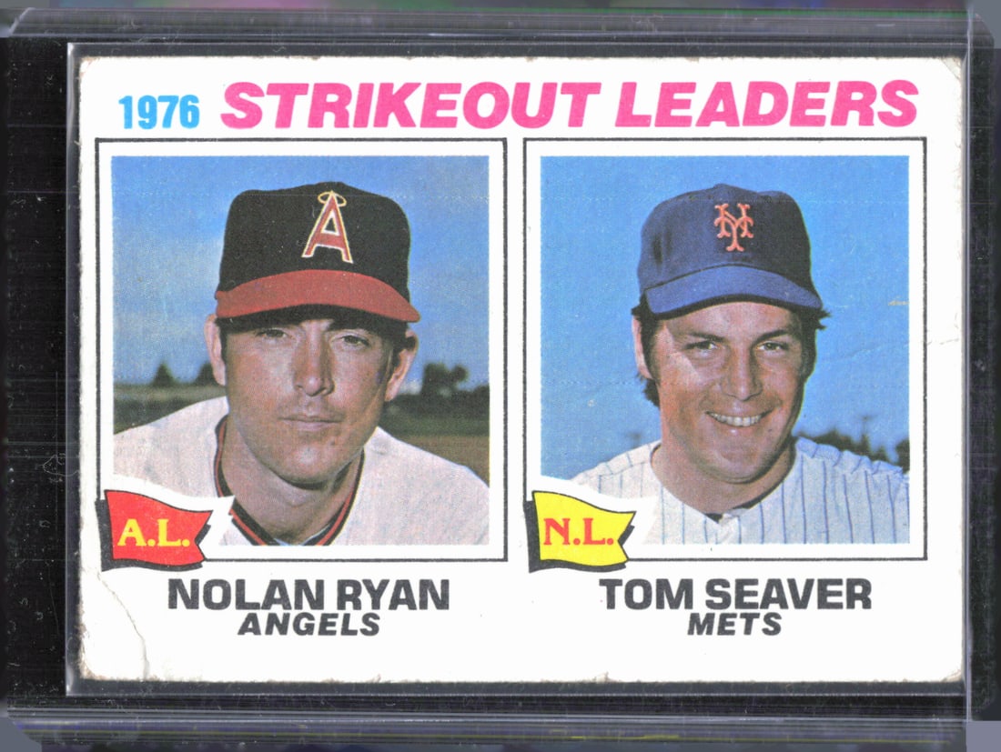 1976 Strikeout Leaders (Nolan Ryan / Tom Seaver) 1977 Topps #6 (1 of 2)